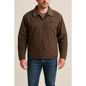 Men’s XL Weatherproof Brown Jacket Made in Korea Lined Zip Coat